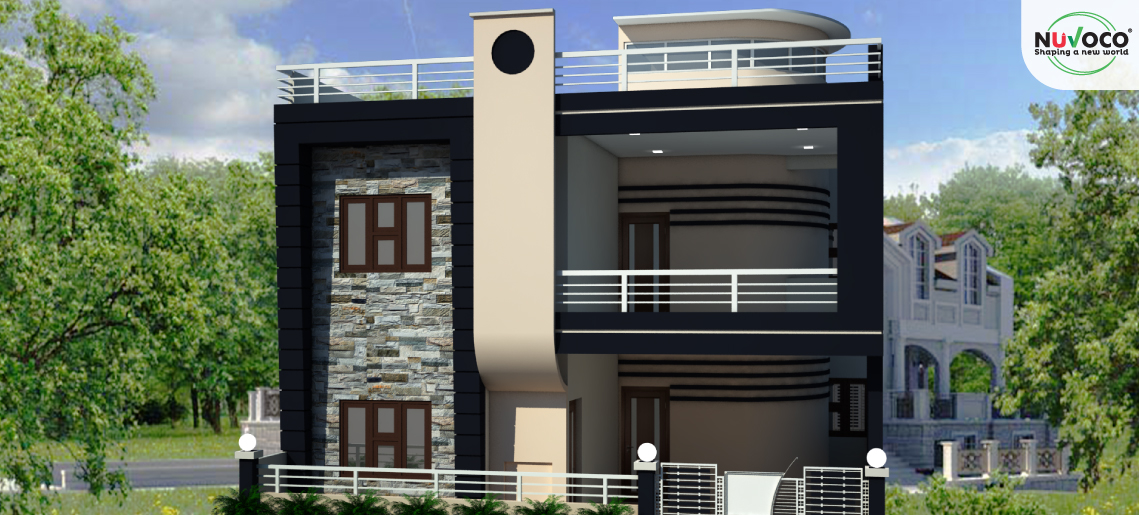 Two Storey Affordable House Plan In India 1350 Sqft Nuvo Nirmaan