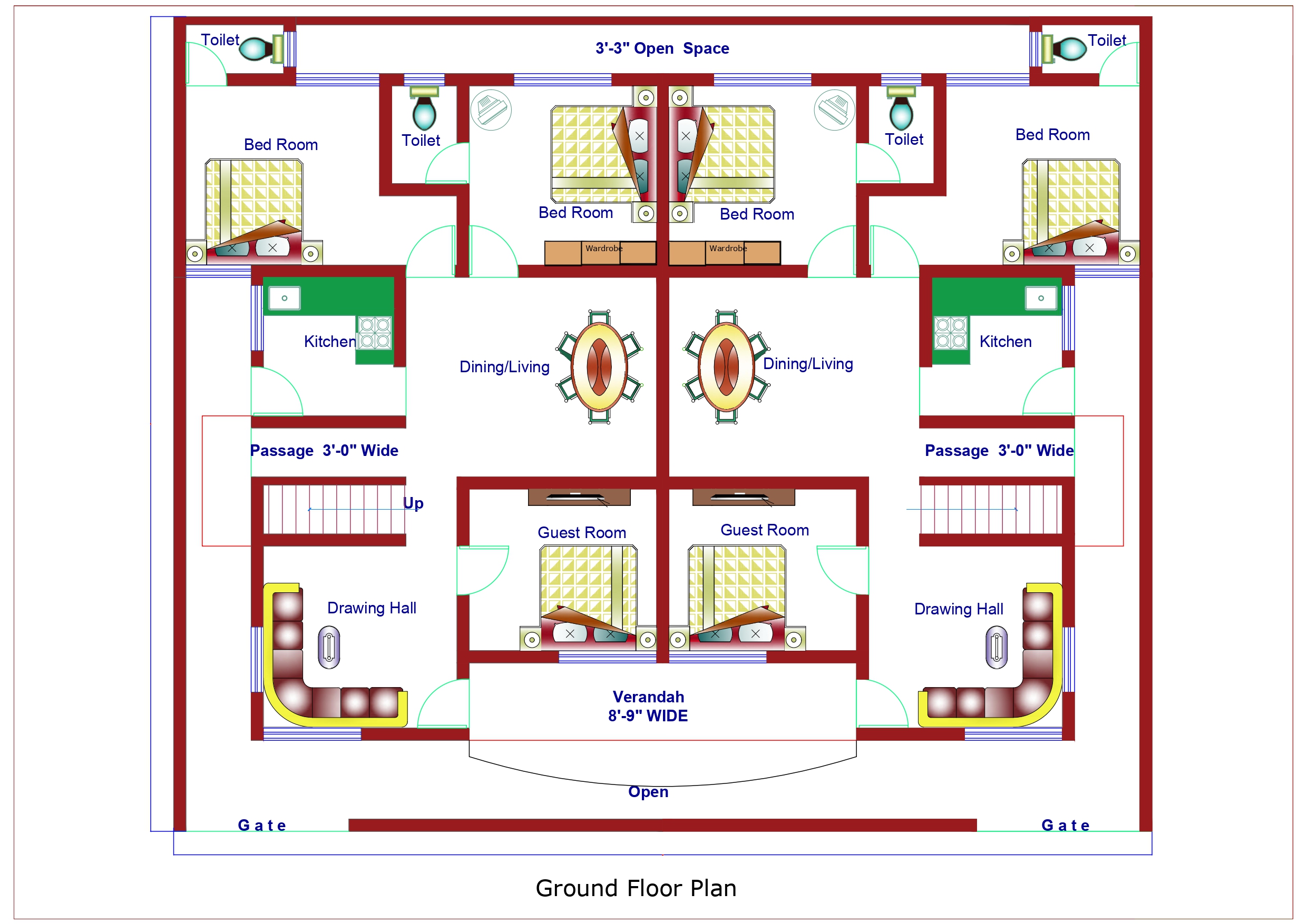 Modern Single Floor House Plan In India